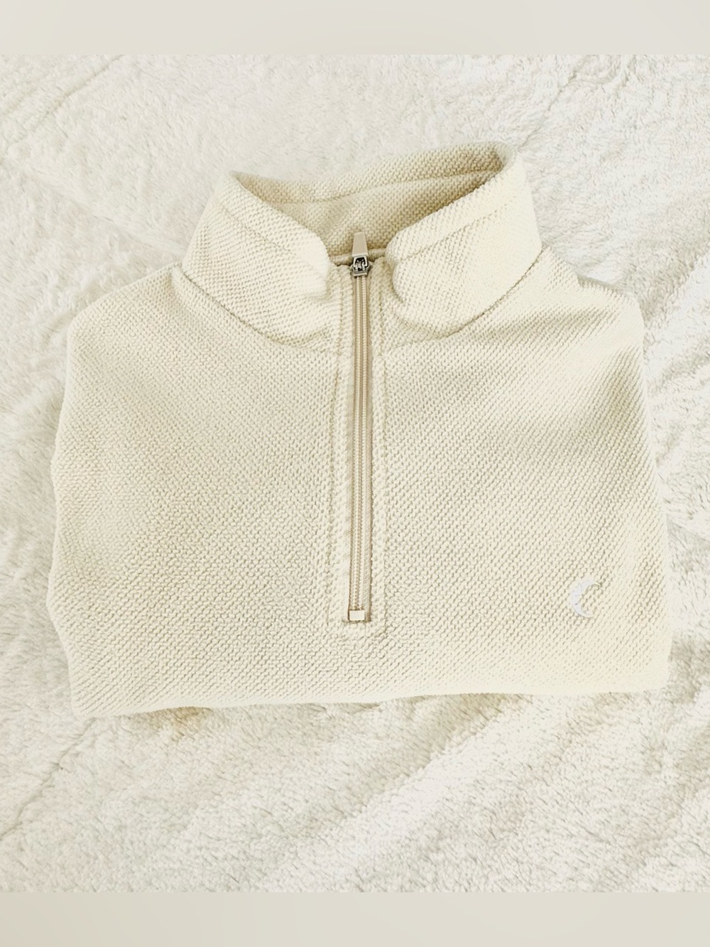 ZYIA Elowen Fleece Quarter Zip Cream Natural Activewear Size Small - Picture 9 of 9